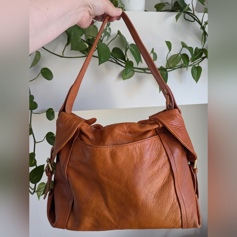 Brown Leather Shoulder Bag Hobo Lots Of Pockets Stampede Festival Bag - Picture 10 of 12